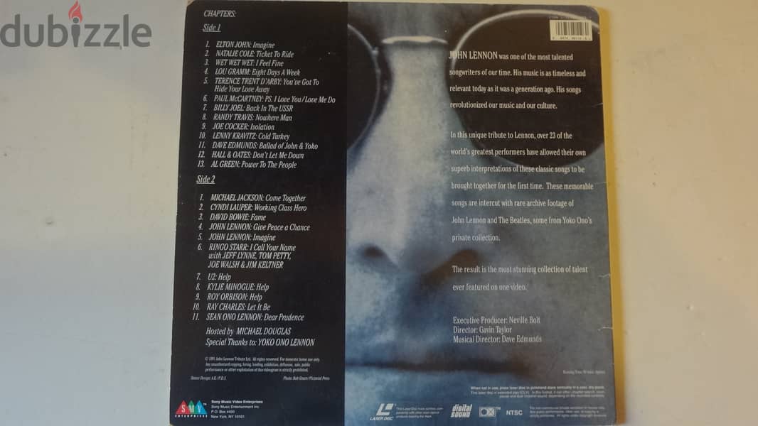 A tribute to John Lenon by the The World's Greatest Artists Laserdisc 1