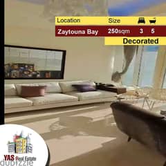 Zaitouna bay 250m2 | Decorated | Super Deluxe | Prime Location | PA |