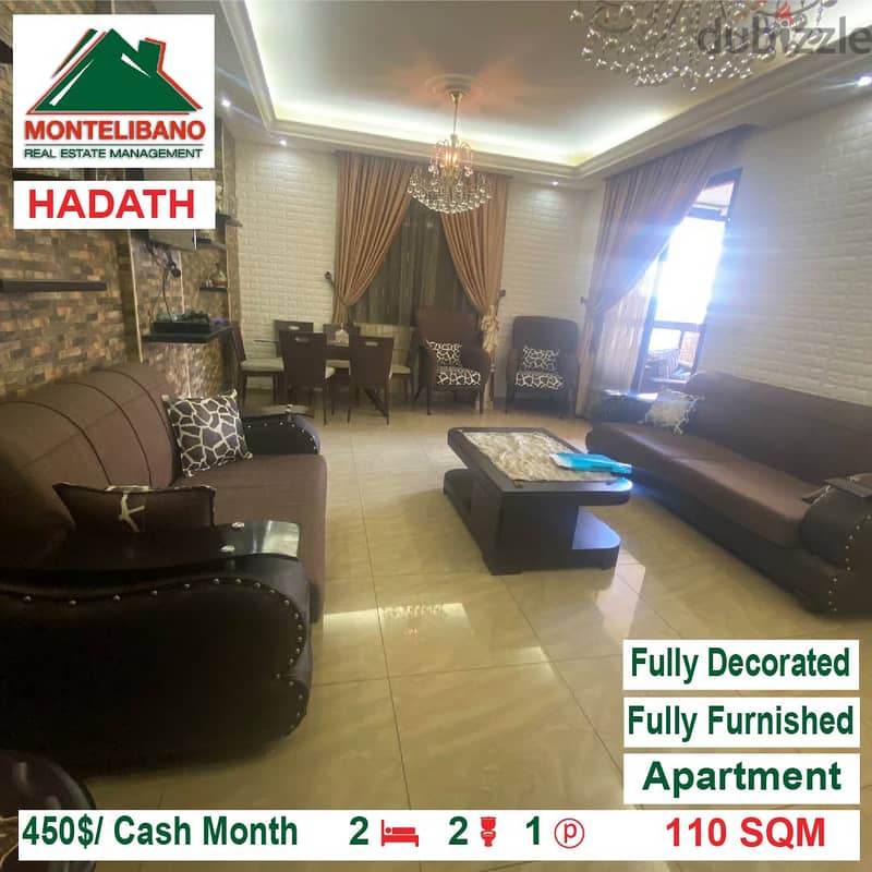 450$!! Fully Furnished Apartment for rent located in Hadath 1