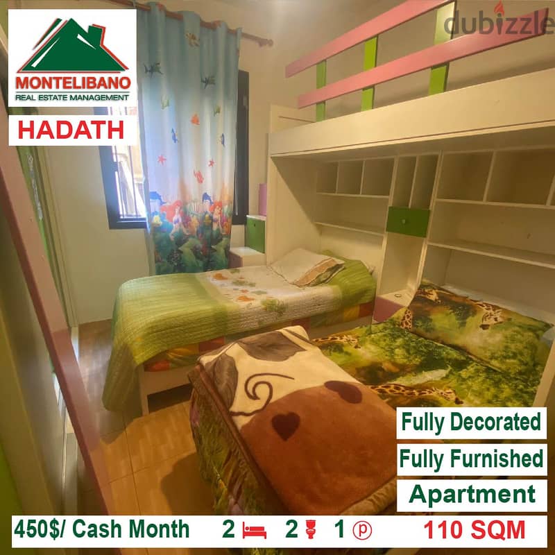 450$!! Fully Furnished Apartment for rent located in Hadath 2