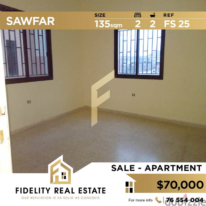 Apartment for sale in Sawfar FS25 0