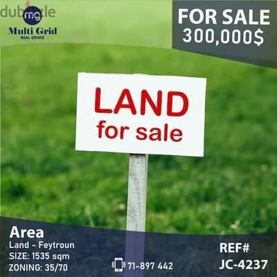 JC-4237 / Land For Sale in Feytroun ,  ارض للبيع في فيطرون