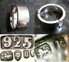 antique handmade  jewelry / old Ring with vintage stamp from london