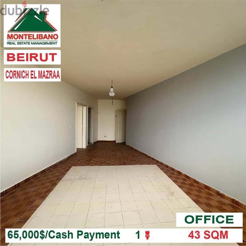 65000$!! Office for rent located in Cornich El Mazraa 1