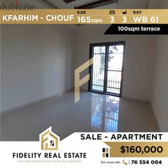 Apartment for sale in kfarhim chouf WB61 0