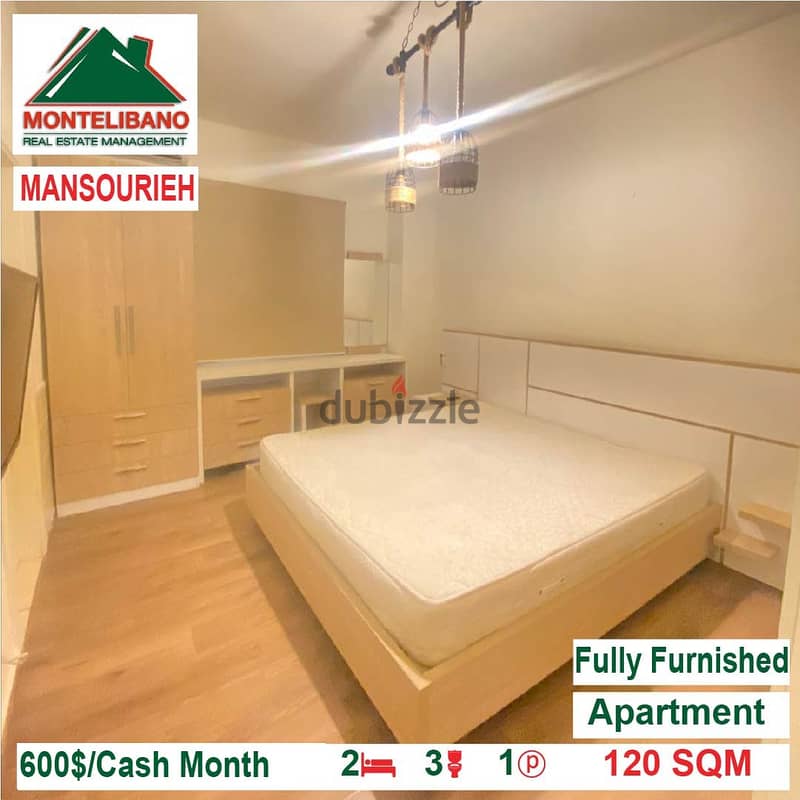 600$!! Fully Furnished Apartment for rent located in Mansourieh 3