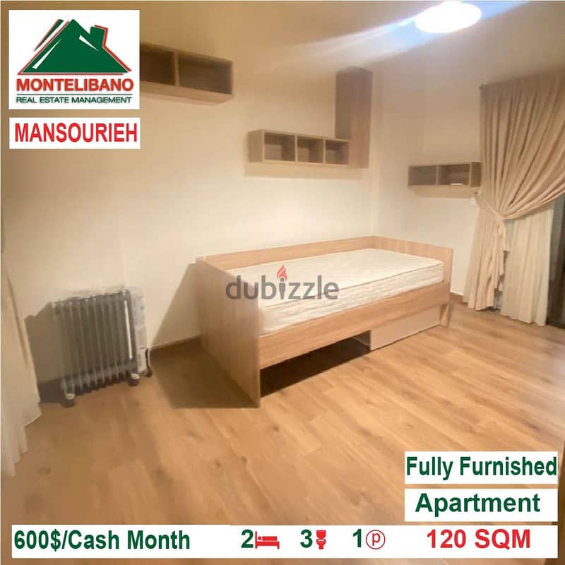 600$!! Fully Furnished Apartment for rent located in Mansourieh 4