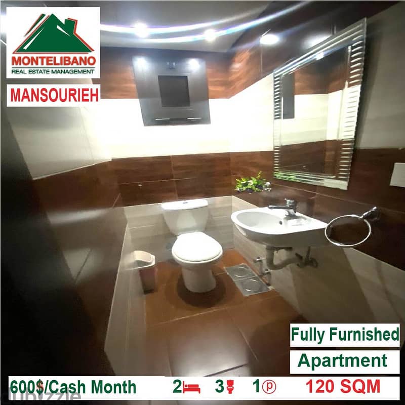 600$!! Fully Furnished Apartment for rent located in Mansourieh 6