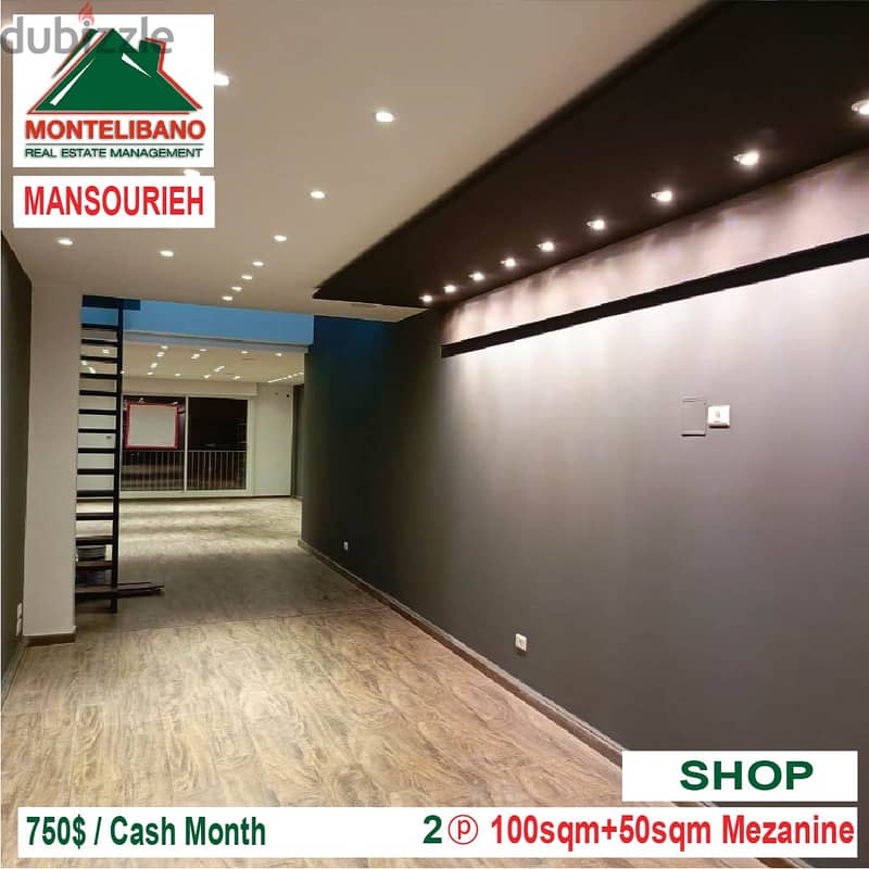 750$!! Shop for Rent located in Mansourieh 1