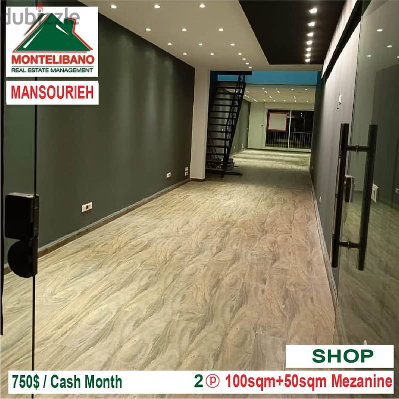750$!! Shop for Rent located in Mansourieh 2
