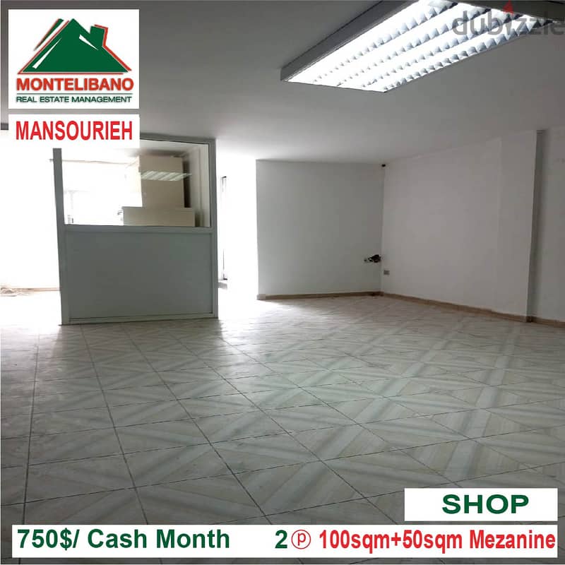 750$!! Shop for Rent located in Mansourieh 3