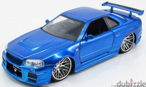 Skyline GT-R( R-34) Fast and Furious diecast car model 124.