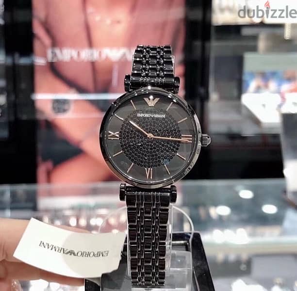 Authentic Black Emporio Armani jewelery watch 1