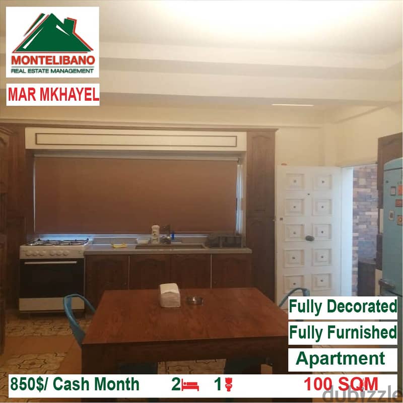 850$/Cash Month!! Apartment for rent in Mar Mkhayel!! 3