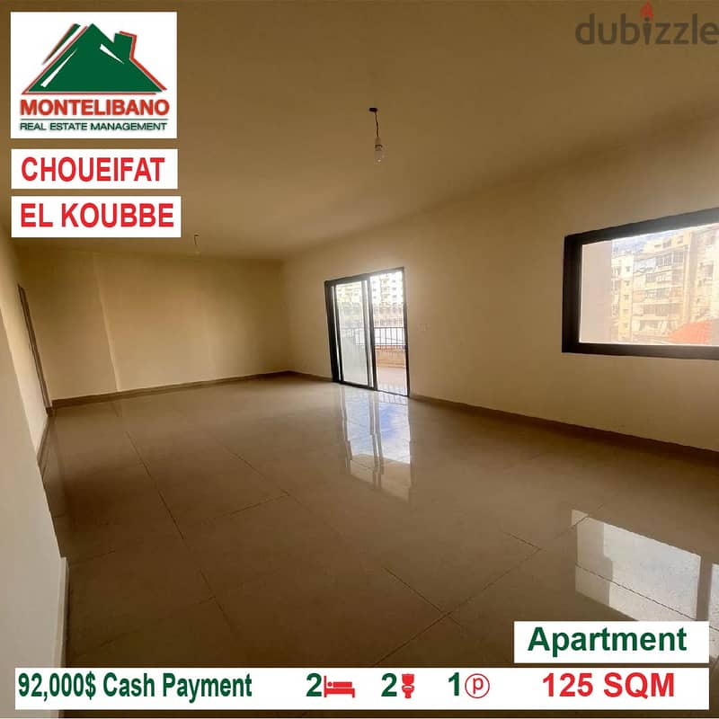 92000$!!! Apartment for sale located in Choueifat El Koubbe 2