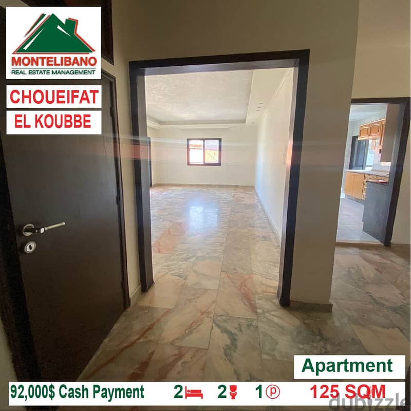 92000$!!! Apartment for sale located in Choueifat El Koubbe 3