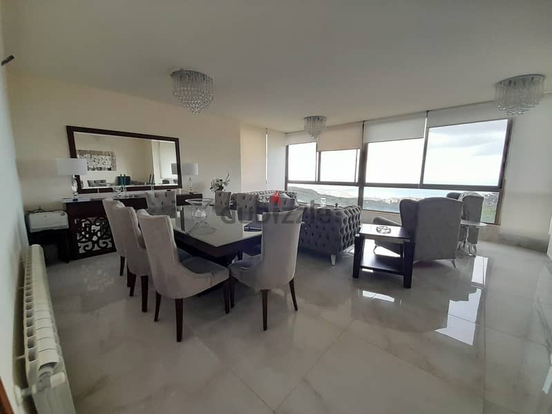 165 SQM Furnished Apartment in Broumana, Metn with a Panoramic View 1