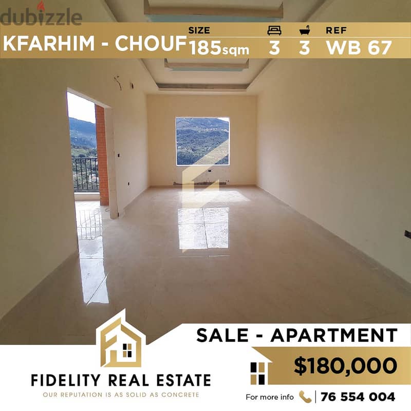 Apartment for sale in Kfarhim Chouf WB67 0