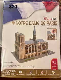notre dame de Paris 3D puzzle