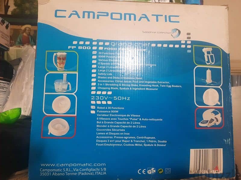 Campomatic master chef food processor 900 watts 1