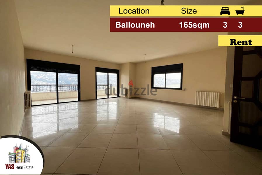 Ballouneh 165m2 | Rent | Panoramic View | Catch | KS | 0