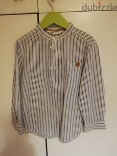 H & M Blue striped Linen shirt