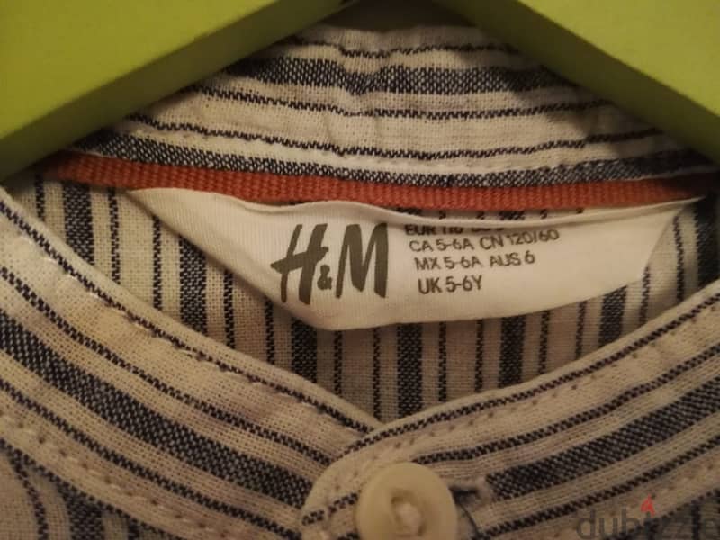 H & M Blue striped Linen shirt 1