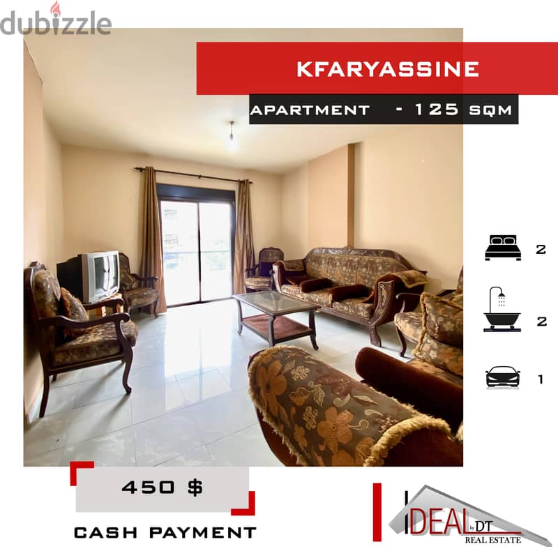 Apartment for rent in Kfaryassine 125 sqm ref#ce22056 0