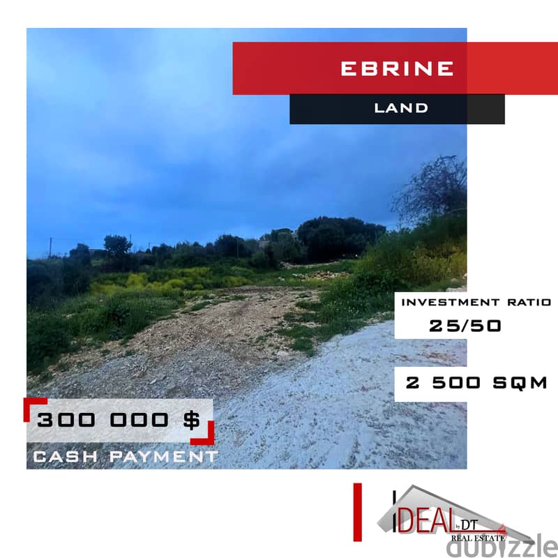 Land for sale in  batroun  Ebrine 2500 SQM REF#JCF3226 0