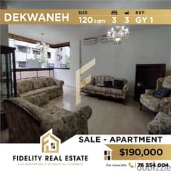 Apartment for sale in Dekwaneh GY1