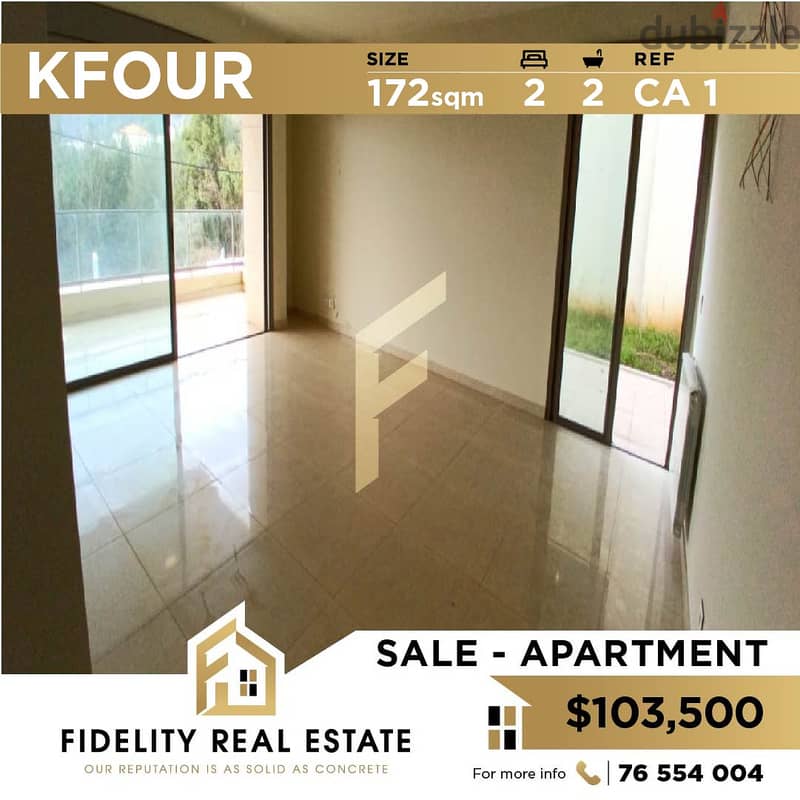 Apartment for sale in Kfour CA1 0