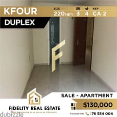 Duplex apartment for sale in Kfour CA2 0