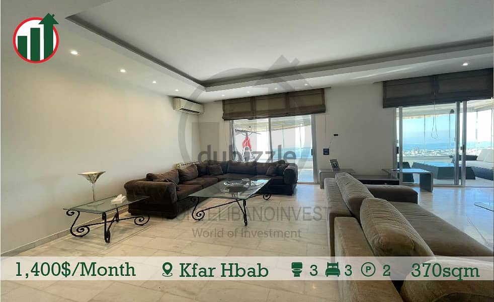 Fully Furnished Apartment with Panoramic Sea View in Kfar Hbab! 1