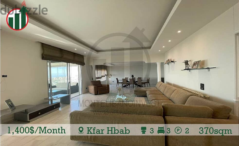 Fully Furnished Apartment with Panoramic Sea View in Kfar Hbab! 2