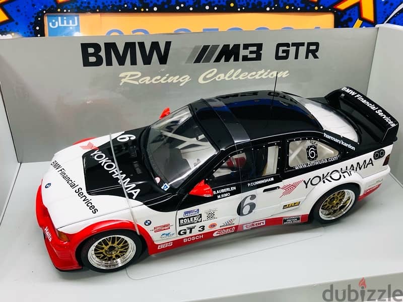 1/18 UT Diecast full opening BMW E36 M3 GTR Daytona 1998 Rare 0