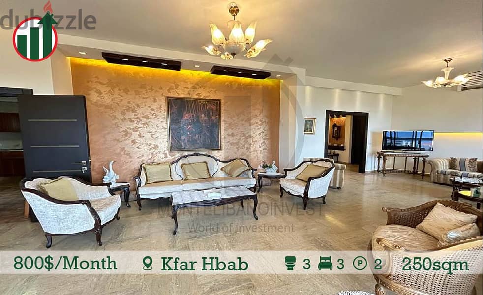 Fully Furnished Apartment for Rent in Kfar Hbab! 1