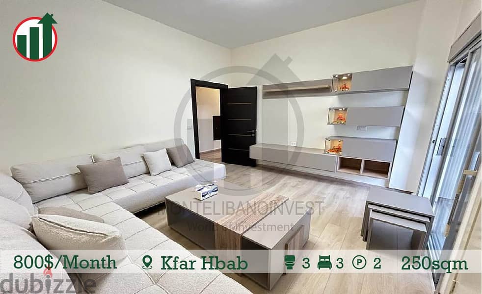Fully Furnished Apartment for Rent in Kfar Hbab! 2
