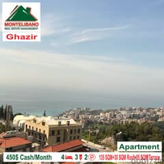 Open Sea View!! 450$!!! Apartment with terrace in Ghazir!!!!