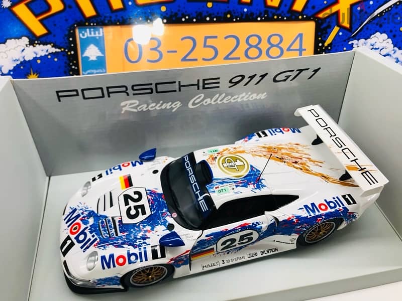 1/18 diecast Opening Porsche 911 GT1 Le Mans 1996 Wolleck Boxed 1