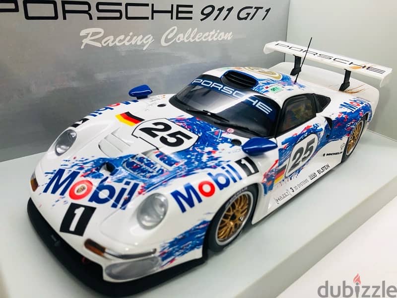 1/18 diecast Opening Porsche 911 GT1 Le Mans 1996 Wolleck Boxed 3