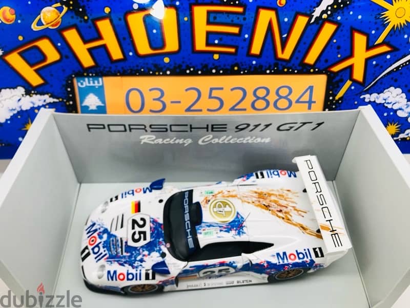 1/18 diecast Opening Porsche 911 GT1 Le Mans 1996 Wolleck Boxed 4