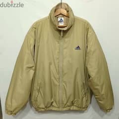 Original "Adidas" Gold Color Nylon Fleece Padded Jacket Size Men XL