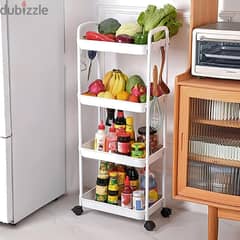Kitchen Storage Stand, 4-Layer Multifunctional Rack with Wheels