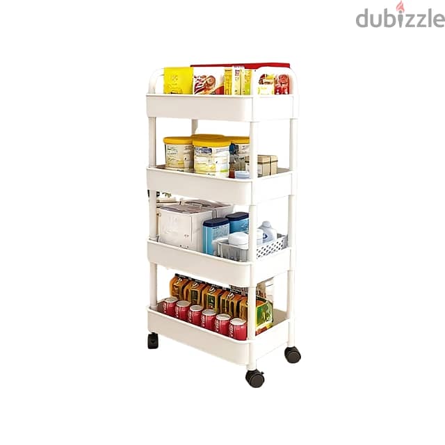 Kitchen Storage Stand, 4-Layer Multifunctional Rack with Wheels 5