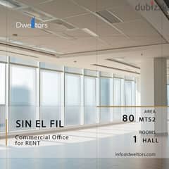 Office for rent in SIN EL FIL - 80 MT2 - 1 Hall
