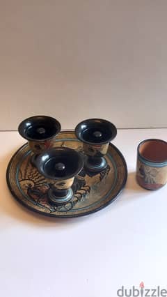 Cups and Plate, Greek Art Pottery