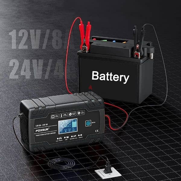 Foxsur 12V-24V 8A Battery Charger pulse repair 2