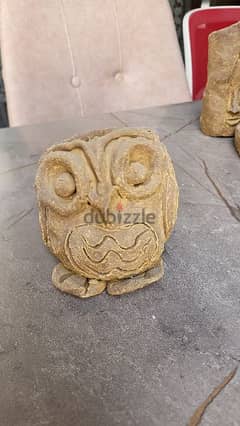 vintage clay sculpture of an owl