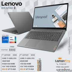 Lenovo Ideapad 3 Core i7-1255u VGA Intel Iris Xe Laptop Offers