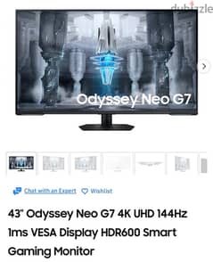 43" Odyssey Neo G7 4K UHD 144Hz